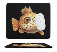 Cute Puffer Fish Trendy Gaming Mouse Pad Rubber Base Non-Slip Large Desk Mat Home Office 9.8"x11.8"