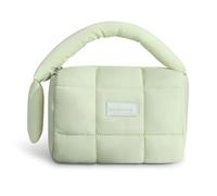Cute Puffy Makeup Bag with Handle, Quilted Cosmetic Organizer Bag, Waterproof Travel Toiletry Pouch, Portable Handbag with Zipper for Women and Girls, Green, Puffy Makeup Bag With Handle