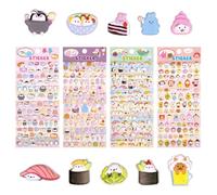 Cute Puffy Stickers 4 Sheets, 3D Mini Stickers for Kids and Adults | Adorable Small Kawaii Capybara Sticker | Funny Animals Sticker for Phone Case, Guka, Water Botter, Crafting (Muticolor)