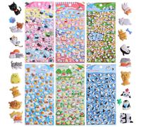 Cute Puffy Stickers for Kids 600+, 3D Tiny Micro Bulk Sticker Set for Girls Adults, Removable Cute Stickers Includes Kawaii Japanese Cartoon Ghost Animal Cat Dog Birds for Phone Case (6 Sheets)