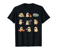 Cute Pug Camping Adventure Canoe Hiking Hotdog T-Shirt