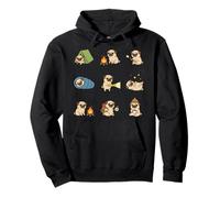 Cute Pug Camping Hiking Campfire Marshmallow Night Pullover Hoodie