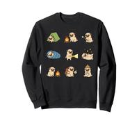Cute Pug Camping Hiking Campfire Marshmallow Night Sweatshirt
