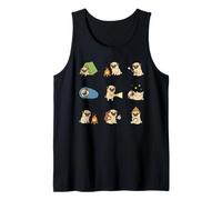 Cute Pug Camping Hiking Campfire Marshmallow Night Tank Top