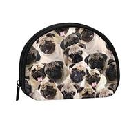 Cute Pug Coin Purse Shell Mini Pouch Wallet Change Bag for Women Girls Kids