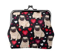 Cute Pug Coin Purses, Small Card Case Wallet For Men Women For Shopping And Casual Outings, Black, One Size, Art Deco