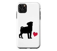 Cute Pug Design with a Heart for Dog Lovers Case for iPhone 11 Pro Max