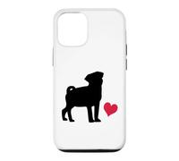 Cute Pug Design with a Heart for Dog Lovers Case for iPhone 12/12 Pro