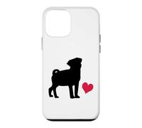 Cute Pug Design with a Heart for Dog Lovers Case for iPhone 12 mini