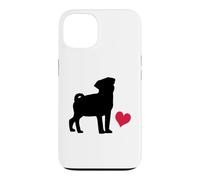 Cute Pug Design with a Heart for Dog Lovers Case for iPhone 13