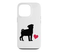 Cute Pug Design with a Heart for Dog Lovers Case for iPhone 13 Pro