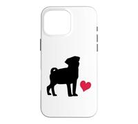 Cute Pug Design with a Heart for Dog Lovers Case for iPhone 16 Pro Max