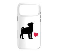 Cute Pug Design with a Heart for Dog Lovers Case for iPhone 17 Pro Max