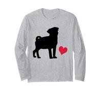 Cute Pug Design with a Heart for Dog Lovers Long Sleeve T-Shirt