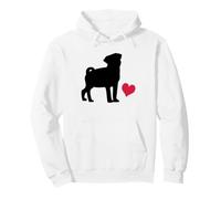 Cute Pug Design with a Heart for Dog Lovers Pullover Hoodie