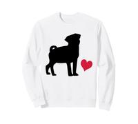 Cute Pug Design with a Heart for Dog Lovers Sweatshirt