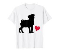 Cute Pug Design with a Heart for Dog Lovers T-Shirt