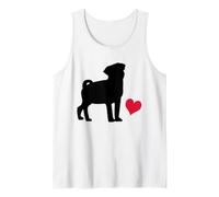 Cute Pug Design with a Heart for Dog Lovers Tank Top