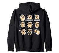 Cute Pug DJ Music Lover Funny Party Dog Zip Hoodie