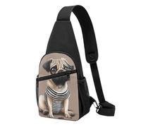 Cute Pug Dog 1 Printed Chest Bag Sling Bag for Men Women, Outdoor Crossbody Fanny Packs Hiking Chest Packs Sport Daypacks