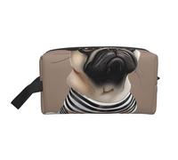 Cute Pug Dog 1 Prints Makeup Bags for Women Girls Large Capacity Zipper Cosmetic Bag Travel Toiletry Bag Organizer with Handle