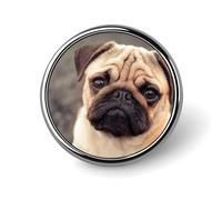 Cute Pug Dog Badge,Comfort Light in Weight Round Emblem Cute Funny Decor Brooch Smooth Does Not Fade Badges for Hats Jackets Coat Shirt