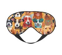 Cute Pug Dog Breathable Adjustable Eye Mask Effective Shading Blindfold for Sleeping with Elastic Strap