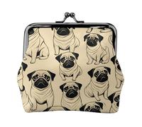 Cute Pug Dog Lightweight Wallet Minimalist Wallet For Daily Commute And Travel Adventures, Black, One Size, Art Deco