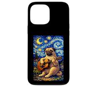 Cute Pug Dog Playing Guitar Whimsical Art Music Camping Case for iPhone 13 Pro Max