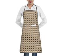 Cute Pug Dog Print Convenience Apron Cooking Baking Gardening Unisex Adjustable Strap Multiple Pockets