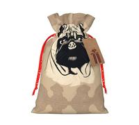 Cute Pug Dog Print Drawstring Pouch For Gifts,Reusable Adorable Gift Bags,Perfect For Jewelry And More