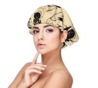 Cute Pug Dog Print Sleeping caps for Women to Protect Hair, Comfortable Nightcap for Curly and Long Hair Black, Black, One size