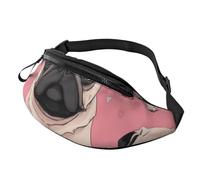 Cute Pug Dog Printed Personalized Waist Bag, Lightweight and Versatile Crossbody Bag for Everyday and Outdoor Adventures