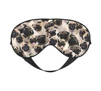 Cute Pug Double Sided Sleep Mask Soft Comfortable Light Blocking Eye Cover for Night Rest