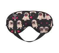Cute Pug Double Sided Sleep Mask Soft Comfortable Light Blocking Eye Cover for Night Rest