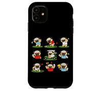 Cute Pug Golfer Playing Golf Cartoon Icons Case for iPhone 11