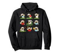Cute Pug Golfer Playing Golf Cartoon Icons Pullover Hoodie