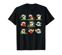 Cute Pug Golfer Playing Golf Cartoon Icons T-Shirt
