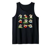 Cute Pug Golfer Playing Golf Cartoon Icons Tank Top