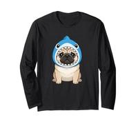 Cute Pug in Shark Costume Carnival Brazil Fun Long Sleeve T-Shirt