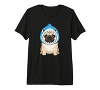 Cute Pug in Shark Costume Carnival Brazil Fun Premium T-Shirt