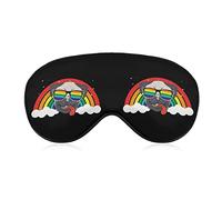 Cute Pug LGBT Gay Pride Rainbow Sleep Mask Soft Blindfold Portable Eye Mask with Adjustable Strap for Men Women