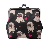 Cute Pug Lightweight Wallet Minimalist Wallet For Daily Commute And Travel Adventures, Black, One Size, Art Deco