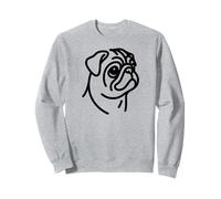 Cute Pug Lovers dog simple line art portrait design Sweatshirt