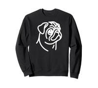 Cute Pug Lovers dog simple line art portrait design Sweatshirt