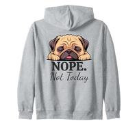 Cute Pug Nope Not Today Funny Sleeping Dog Lover Graphic Zip Hoodie