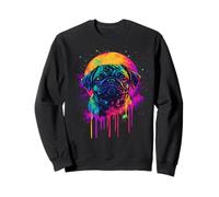 Cute Pug Owner Pug Lover Colorful Portrait Dog Pug Sweatshirt