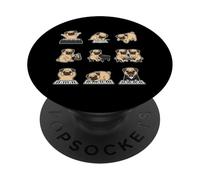 Cute Pug Pianist Keyboard Dog Music Humor PopSockets Adhesive PopGrip