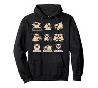Cute Pug Pianist Keyboard Dog Music Humor Pullover Hoodie