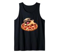 Cute Pug Pizza Lover Cartoon Design Tank Top